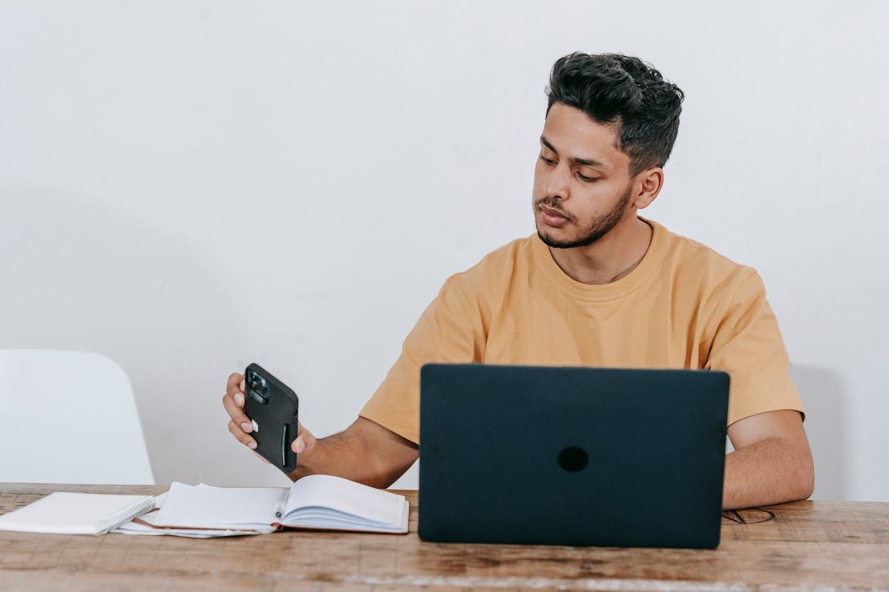 a man anxious because of a text