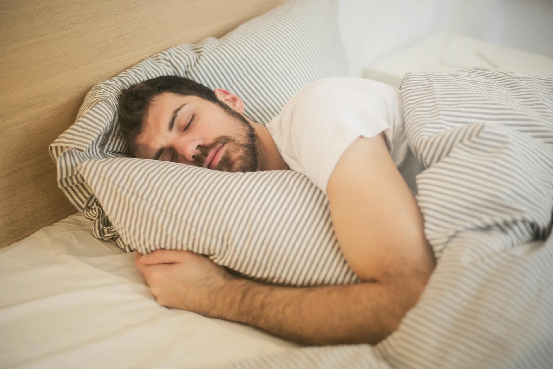 a man sleeping peacefully