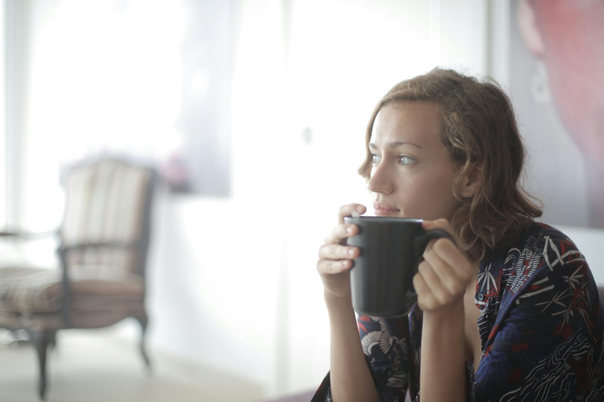 a woman reflecting