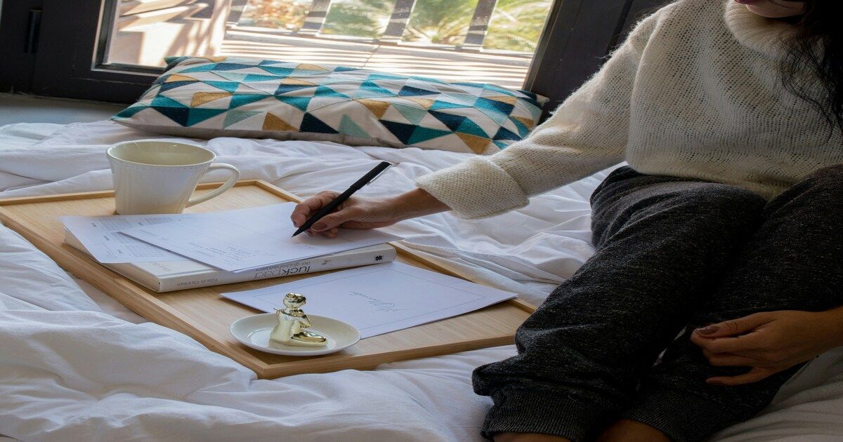 a woman journaling
