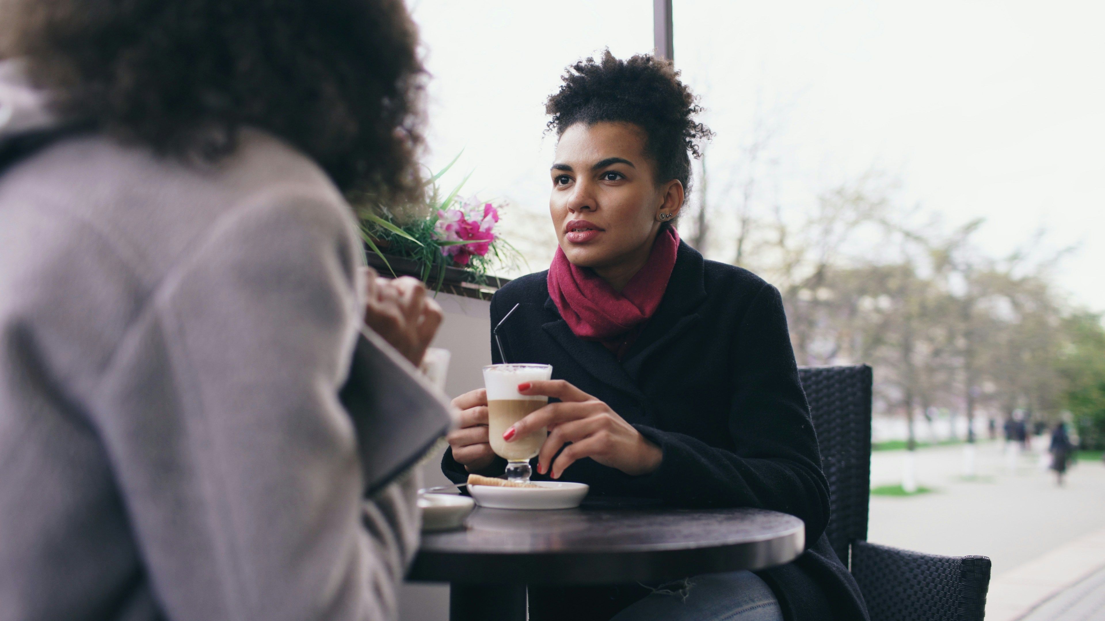 Two women having a supportive conversation